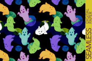 Ghost Booing and Flying - Seamless Design for Halloween Creativity
