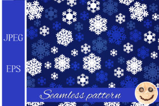 Navy Blue and White Snowflakes Pattern