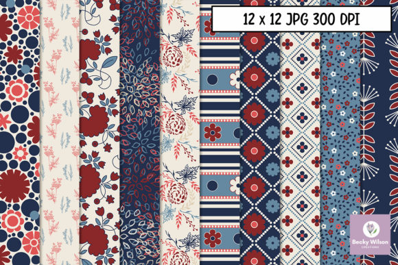 Patriotic Flowers Paper Pack: A Versatile Resource for Creative and Practical Projects