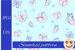 Pink Butterfly Ion the Blue Pattern: A Unique Seamless Design for Modern Use