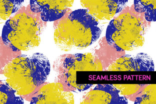 Seamless Grunge Pattern of an Inked Leaf