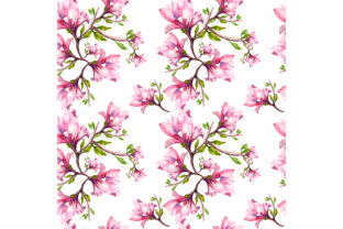 Seamless Pattern with Magnolia